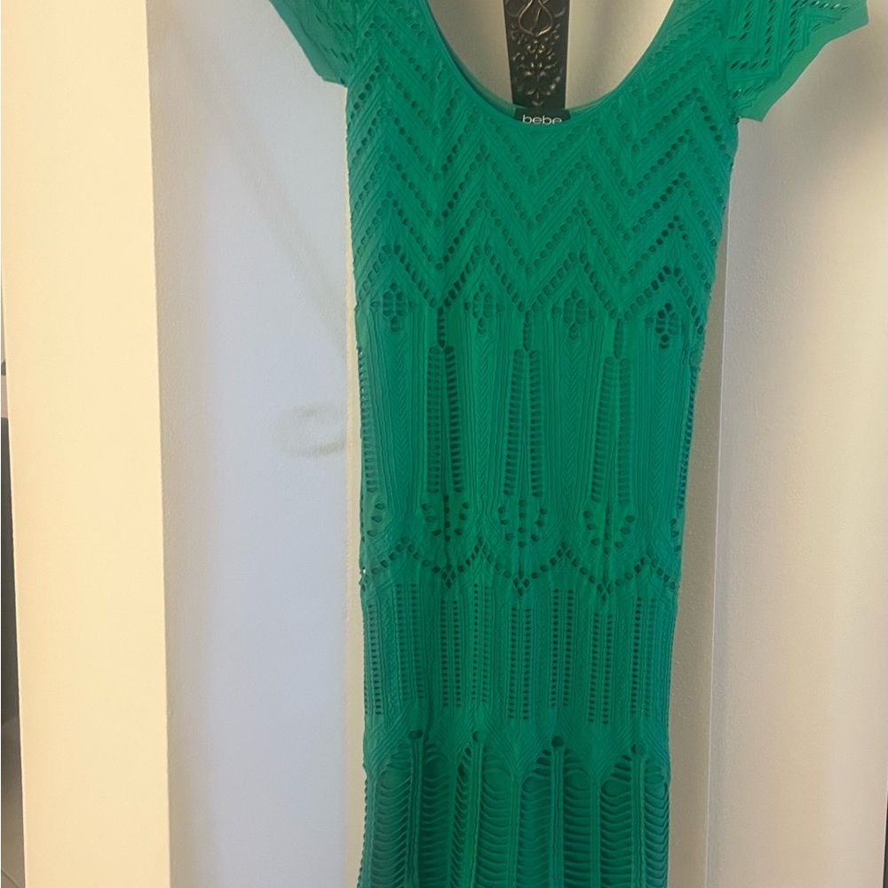 Fitted Bebe dress  never worn Green